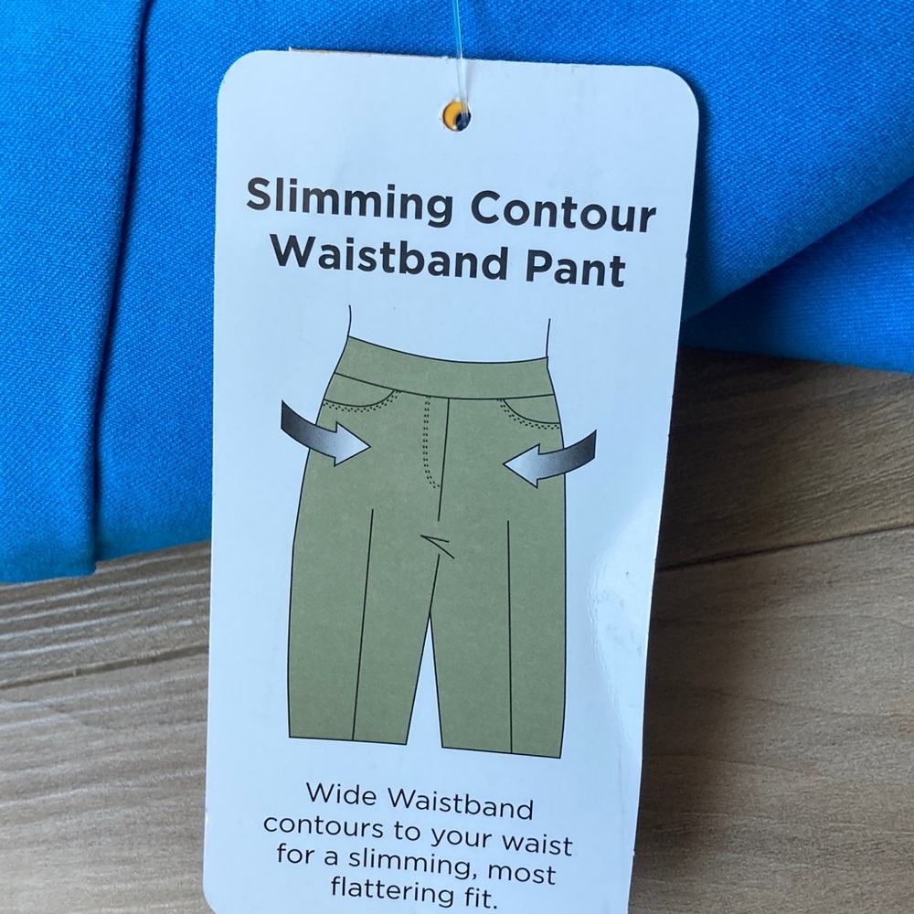 Ruby rd pull on Capri pant slimming contour waistband lagoon blue 22W - Picture 5 of 17
